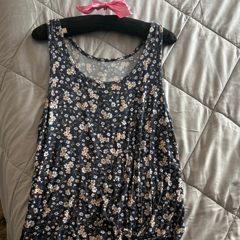 SO Navy Floral Tank Top